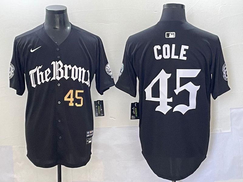 Men 2025 New York Yankees #45 Cole Black Five generations Joint Name Nike MLB Jersey style 4->new york yankees->MLB Jersey